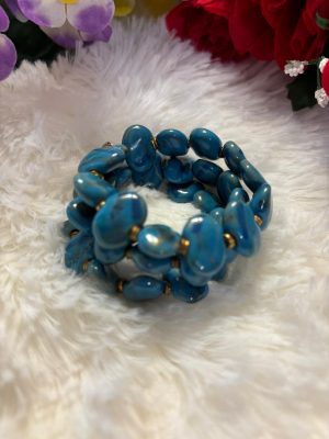 Bracelet bleu en céramique