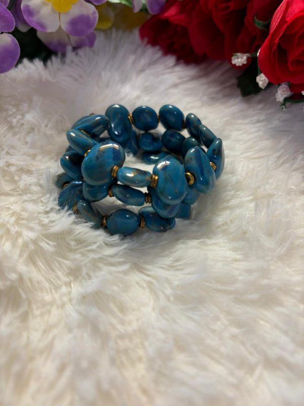 Bracelet bleu en céramique – Image 3