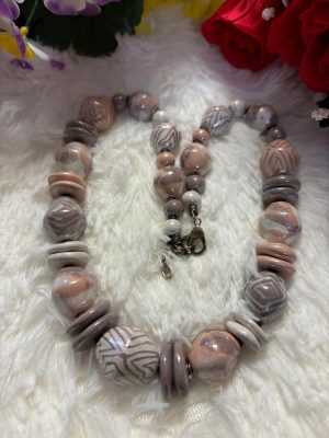 Collier en céramique multi couleur longueur 46cm