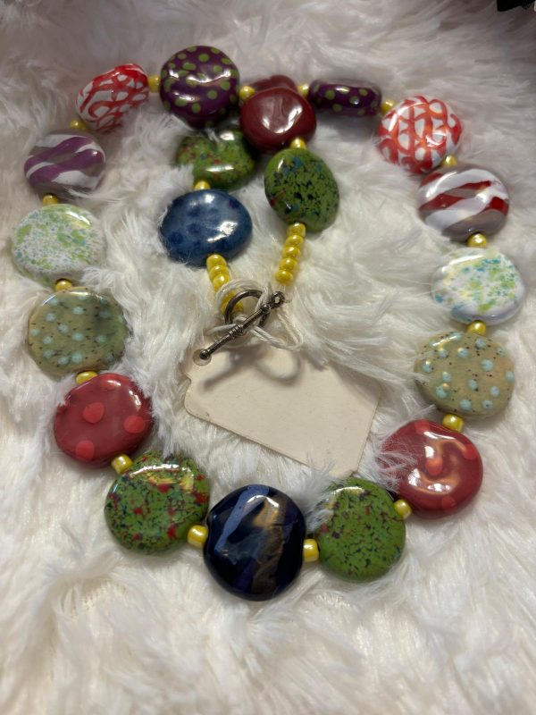Collier multicolore vert en céramique – Image 5
