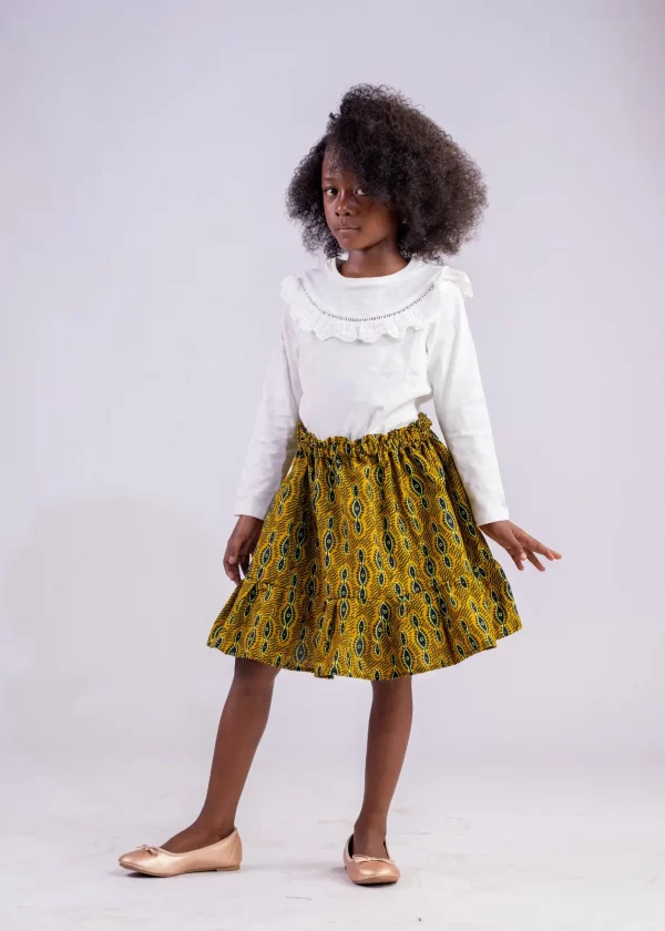Jupe fille évasée en wax – Image 2
