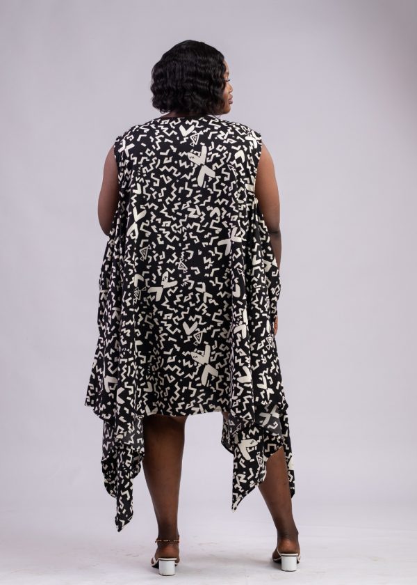 Robe fluide asymétrique en tissus taille 42-44 se porte ample – Image 5