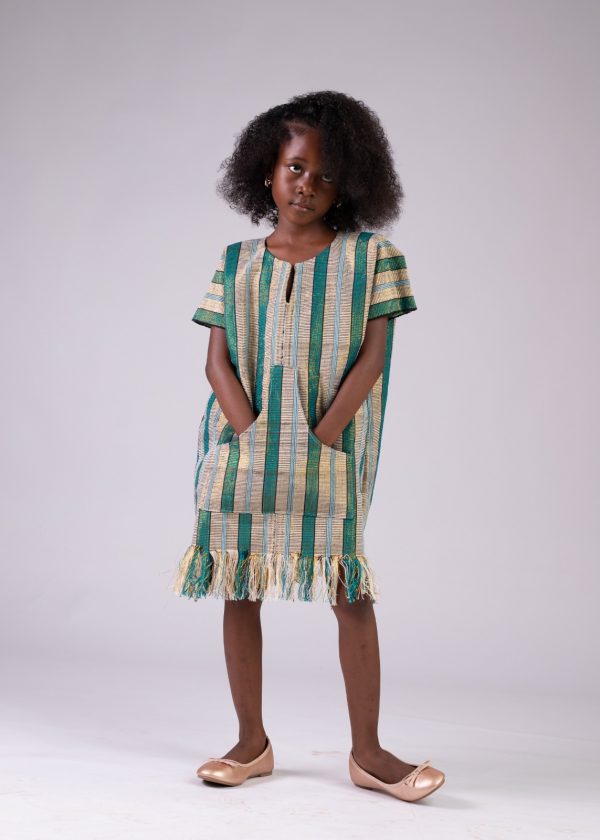 Robe fille en pagnes tissés / taille: 6 ans – Image 5