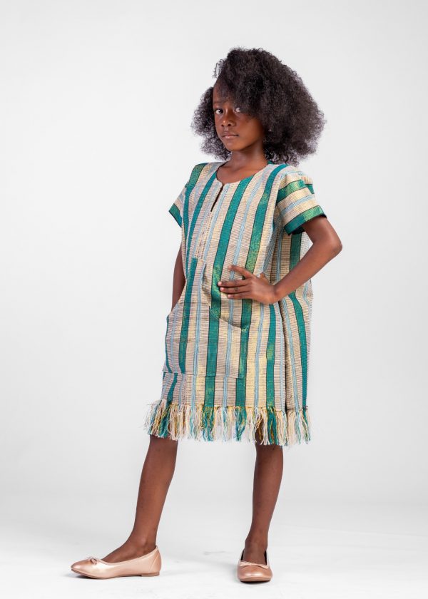Robe fille en pagnes tissés / taille: 6 ans – Image 4