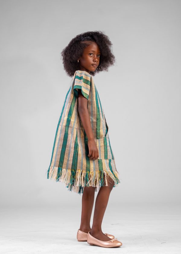 Robe fille en pagnes tissés / taille: 6 ans – Image 3