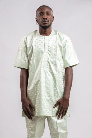 Ensemble homme de Bazin riche Getzner vert clair / taille: 38