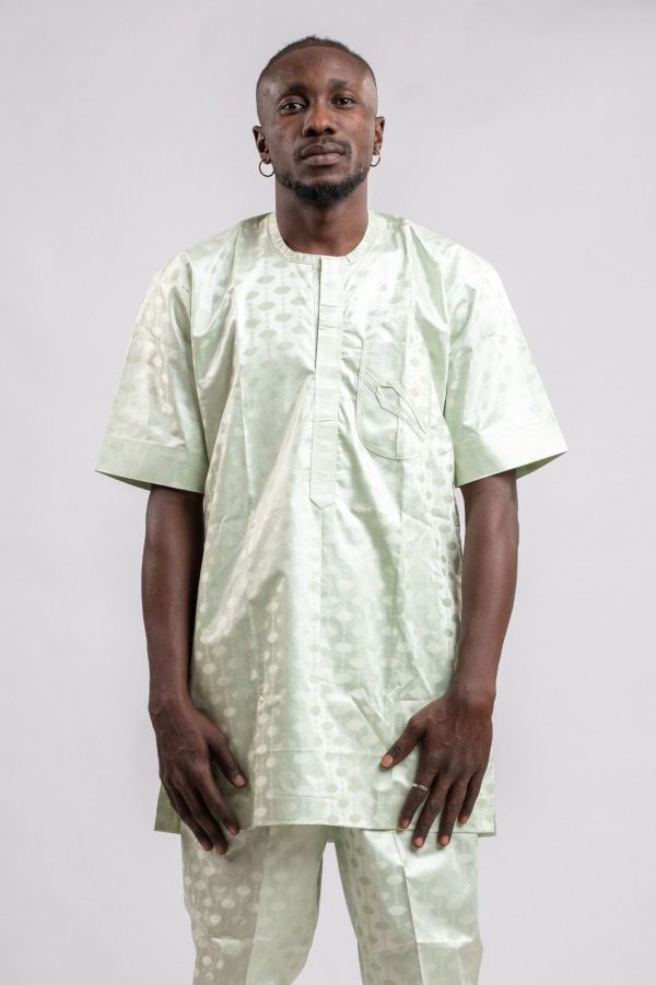 Ensemble homme de Bazin riche Getzner vert clair / taille: 38