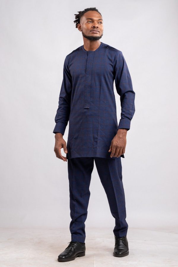 Ensemble homme en tissu vert foncé 100% coton / taille: 38 – Image 3