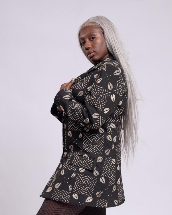 Blazer robe en tissus bogolan 100% coton /Taille: 40 – Image 3