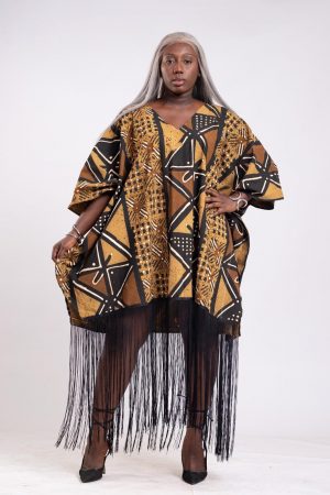 Robes ample 3/4  100% coton en bogolan / taille 40-44 se porte ample