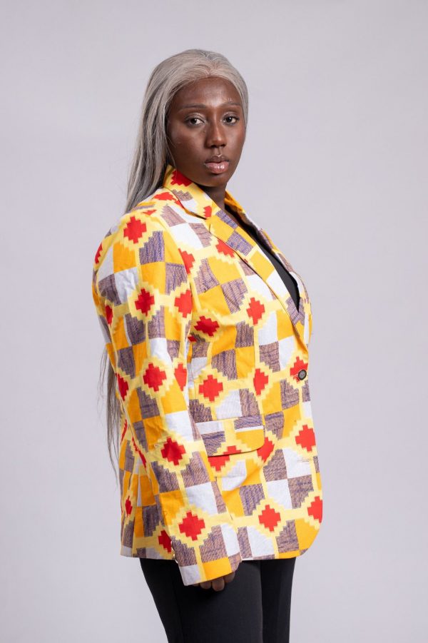 Blazer multicolore en wax 100% coton /Taille 40 – Image 6