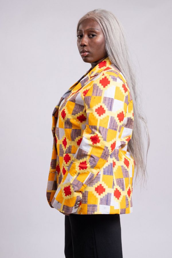 Blazer multicolore en wax 100% coton /Taille 40 – Image 5
