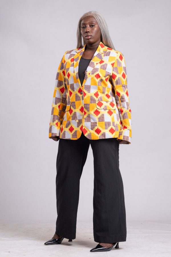 Blazer multicolore en wax 100% coton /Taille 40 – Image 4