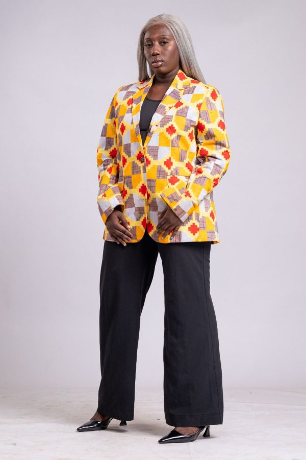 Blazer multicolore en wax 100% coton /Taille 40 – Image 3