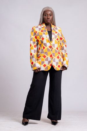 Blazer multicolore en wax 100% coton /Taille 40
