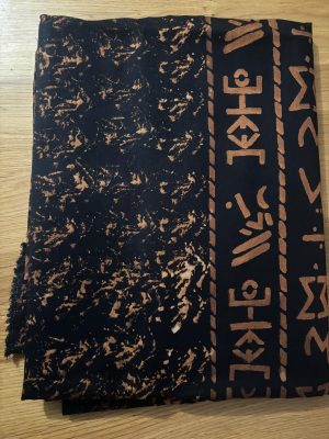 tissus Bogolan noir marron 100%. Longueur 3m / largeur 1.24m