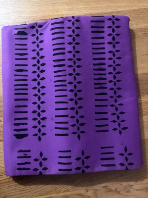 bogolan 100% en coton violet 100%. Longueur 2.45m /largeur 1.50m