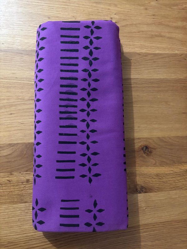 bogolan 100% en coton violet 100%. Longueur 2.45m /largeur 1.50m – Image 4